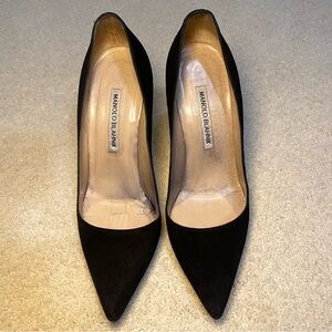 Manolo Blahnik Classic Black Suede Heels